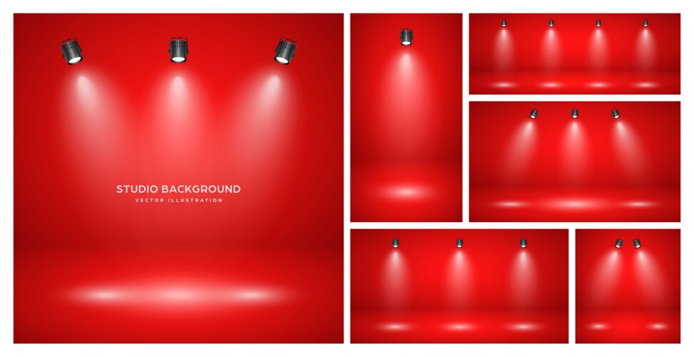 Empty studio room background with spotlight red Vector Image