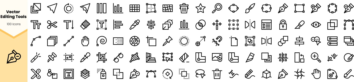 An array of sleek and minimalistic editing tools vector image