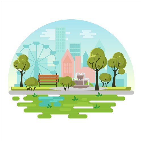 City spring park Royalty Free Vector Image - VectorStock