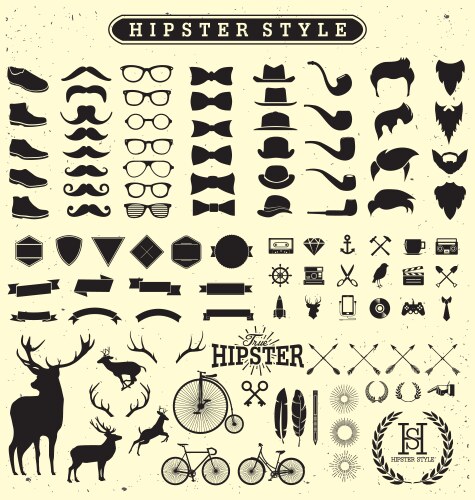 Hipster style elements Royalty Free Vector Image