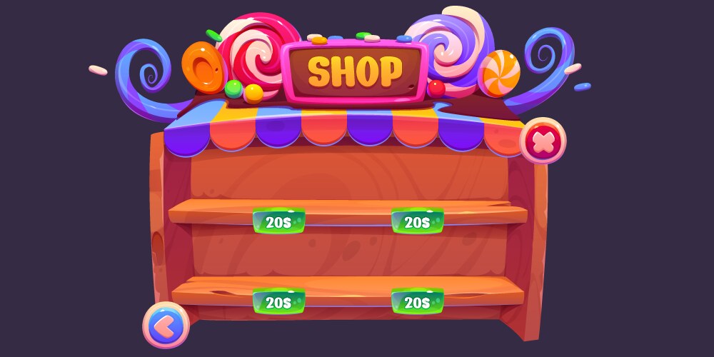 sweets factory game shop vector image