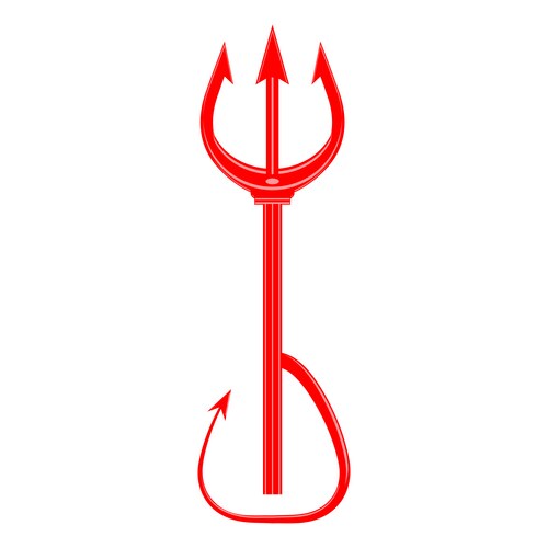 Red Devil Trident Symbol Vector Image
