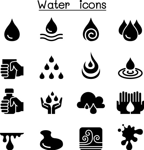 Water icon set Royalty Free Vector Image - VectorStock