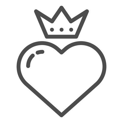 Heart with crown line icon valentines Vector Image