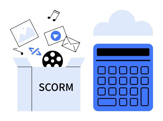 Digital content in scorm format for cloud-based vector image