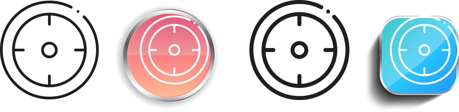 Location pin icon thin linear regular and button vector image
