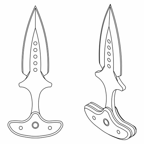 Push dagger colored outline only Vector Image