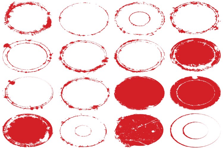 Grunge texture stamp rubber red circle stamps Vector Image