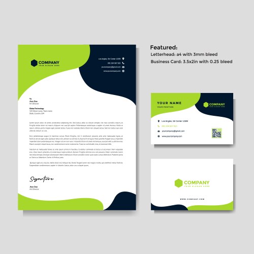 Professional creative letterhead and business Vector Image