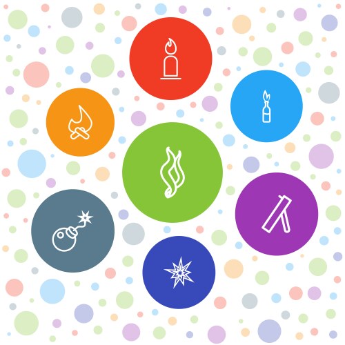 7 fire icons vector image vector image