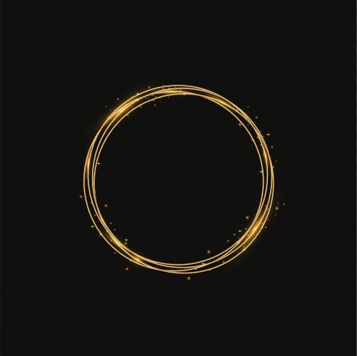 Circle golden light tracing effect Royalty Free Vector Image