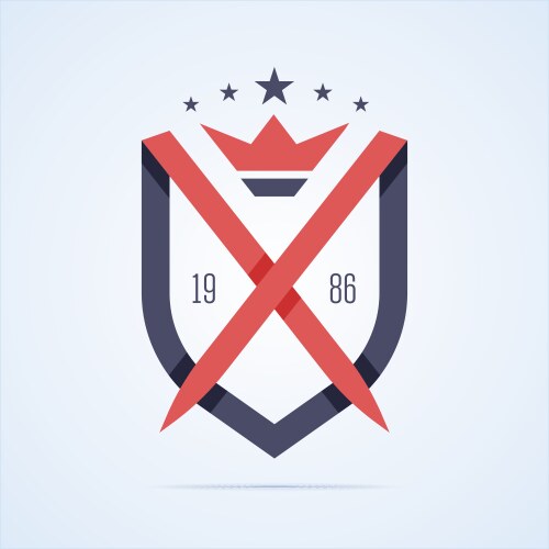 Royal Shield with Swords & Crown Vector Image