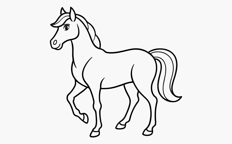 Horse line art Vector Image