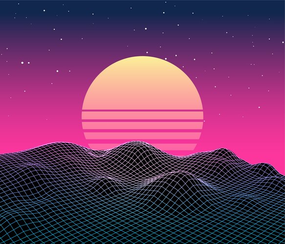 Retro Synthwave Grid Background – Royalty-Free Vector | VectorStock