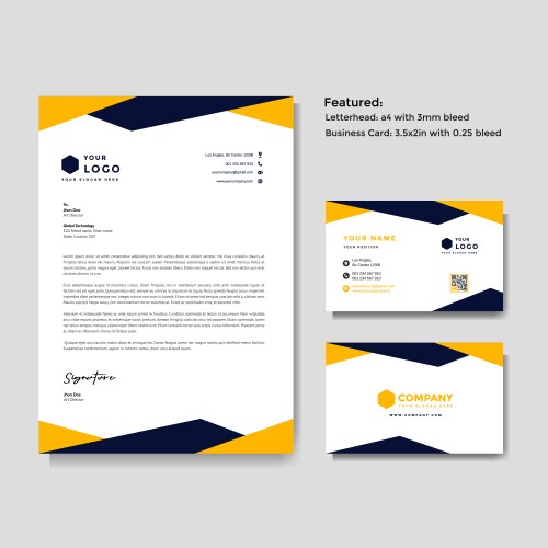 Professional creative letterhead and business Vector Image