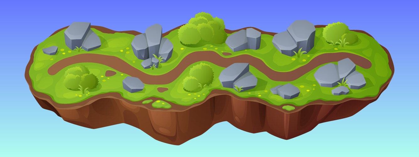 Island map for game level interface vector image