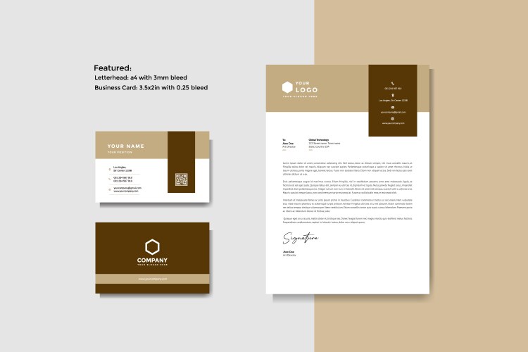 Professional creative letterhead and business vector image