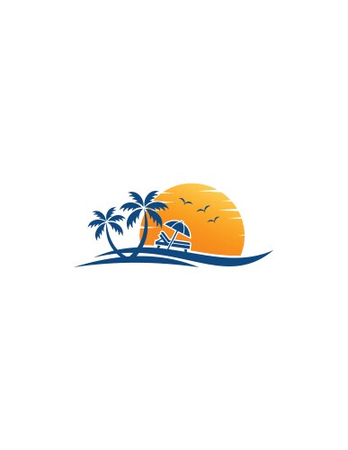 Cottage beach hotel logo Royalty Free Vector Image