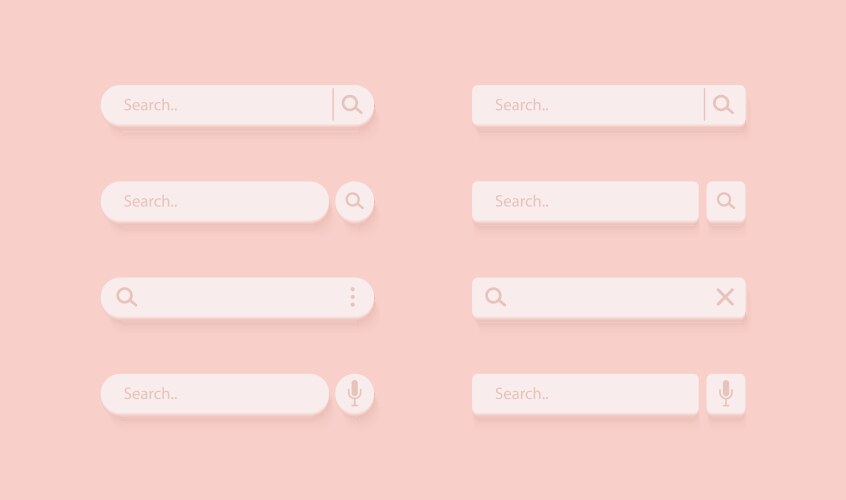 3d search bar browser button for website and ui vector image