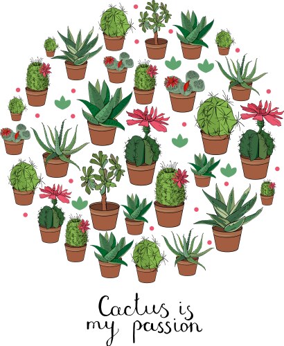 Floral Circle of Plants Vector Image