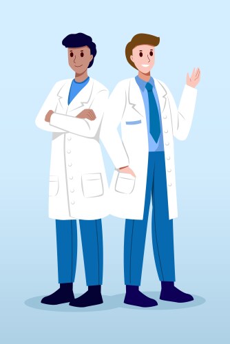 medical team male doctors with white coat vector image vector image