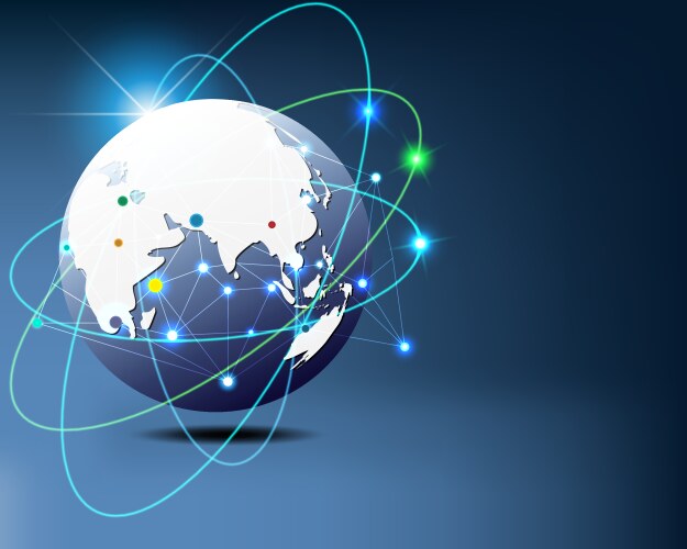 World global internet network connection big data vector image