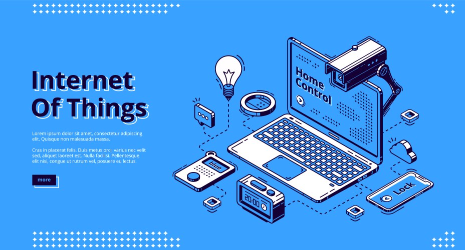 Internet of things 2 isometric banners Royalty Free Vector