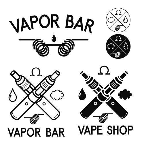 Vape Shop & Bar Logo Concepts Vector Image