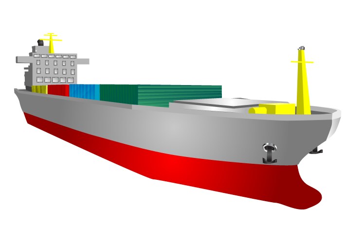 Front view of a cargo ship Royalty Free Vector Image