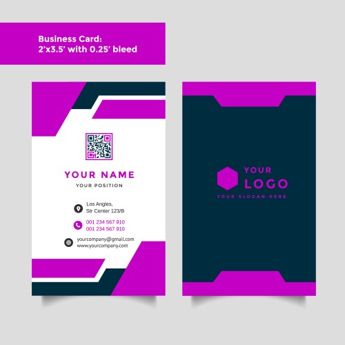 Professional creative business card template vector image