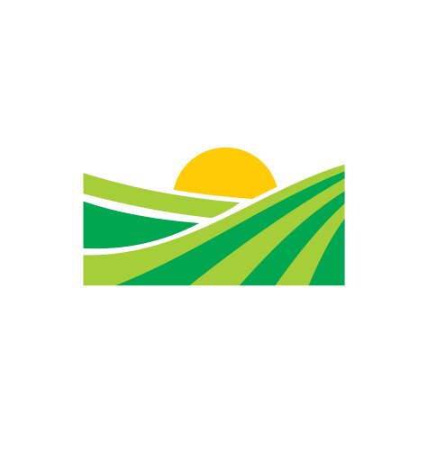 Organic Farm Landscape Logo Vector Image