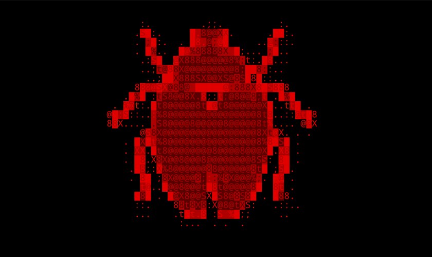 Abstract red background with binary code numbers vector image