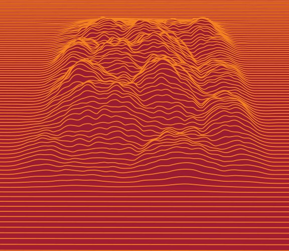 abstract surface landscape made of lines vector image