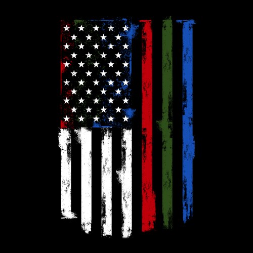 Firefighter & Military Flag Vector Image