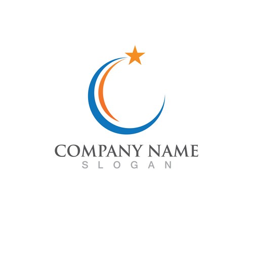 Circle and star logo – Royalty-Free Vector | VectorStock