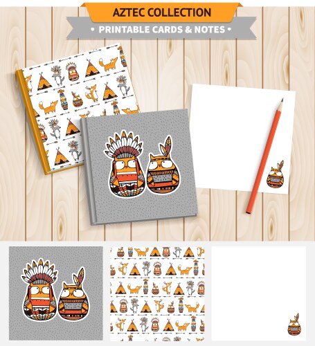 Aztec printable set Royalty Free Vector Image - VectorStock