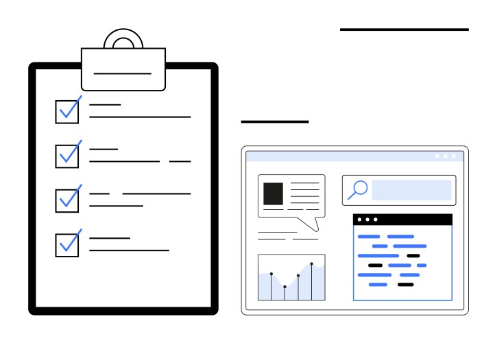 Task checklist and data analysis dashboard vector image