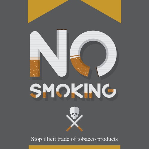 World no tobacco day and smoking sign vector image