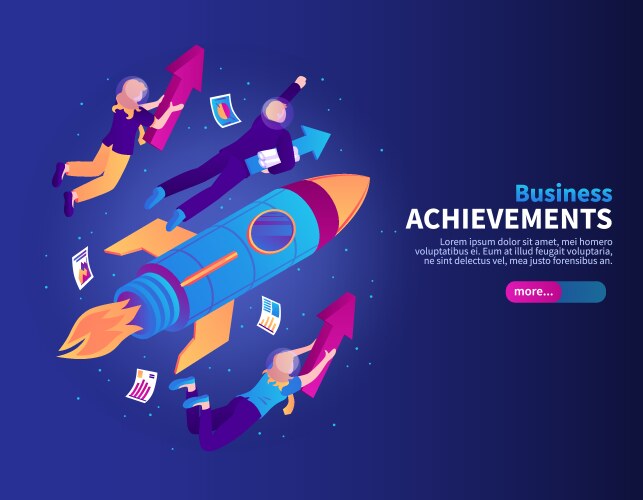 business achievements color background vector image