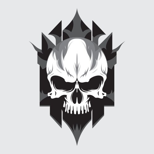 Uman skull logo sign demon vector image