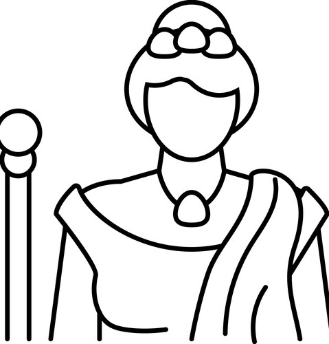 Hera greek god mythology line icon Vector Image
