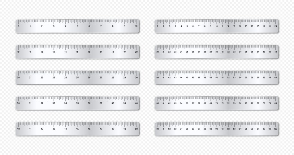 Realistic metal ruler markup for 10 inches Vector Image