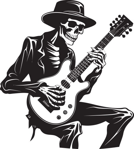 Bone strings symphony skeleton playing guitar Vector Image