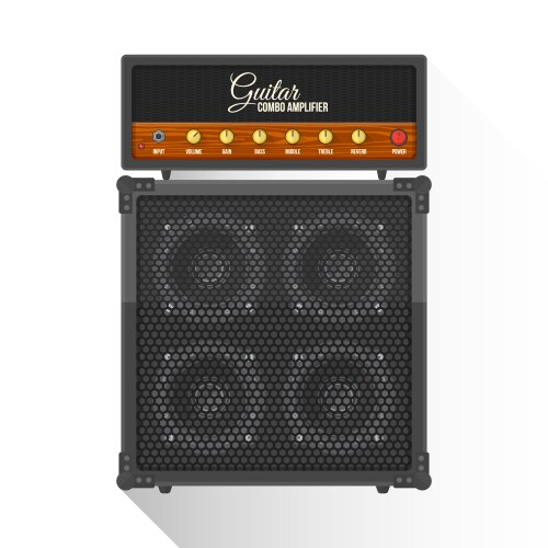 flat style electric guitar combo amplifier cabinet vector image