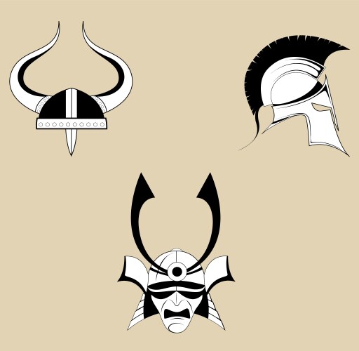 Three helmet icons Vector Image