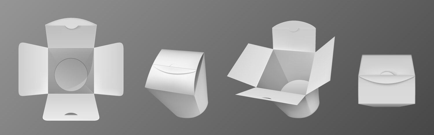 Empty white wok box packaging for chinese food Vector Image