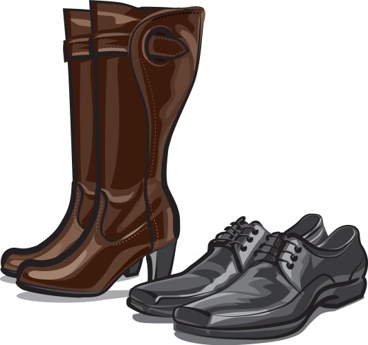 Cowboy boots cartoon icon vintage leather Vector Image
