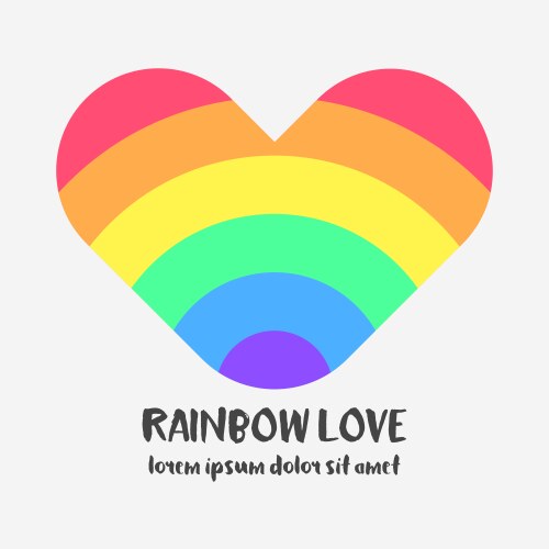 conceptual logo with a rainbow heart vector image