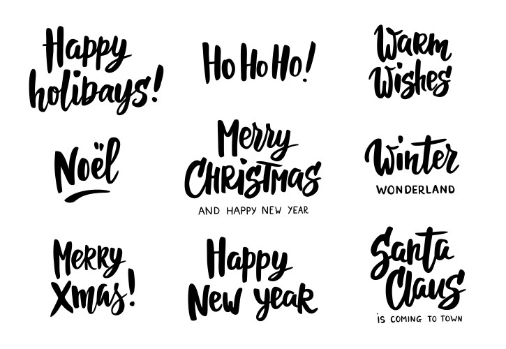 Merry Christmas Holiday Wishes Vector Image