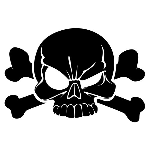 Skull and bones sign danger Vector Image
